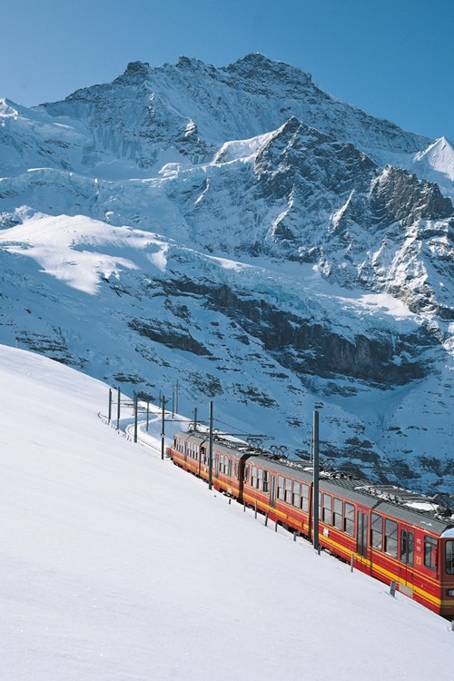 ski train in Switzerland