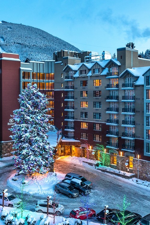 Hilton-Whistler-Resort-and-Spa-snowy exterior
