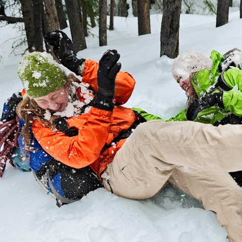 Snowball fight with crampons on in Banff.jpg