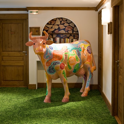 Hotel Ormelune-Val d'Isere-France-cow art