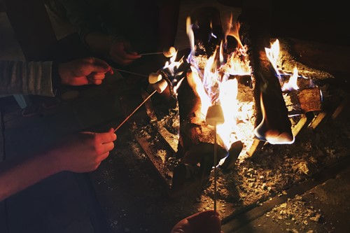 fire roasting marshmallows
