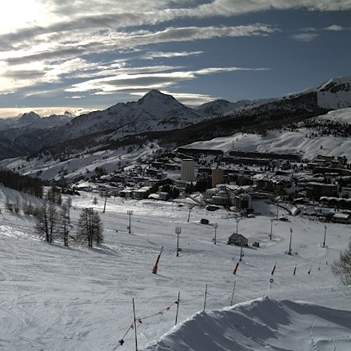 snow in sestriere, europe