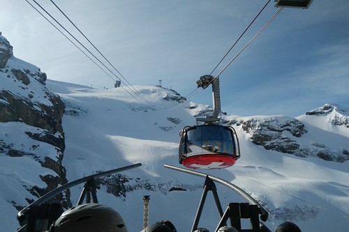 Ski gondola in Engelberg, Switzerland
