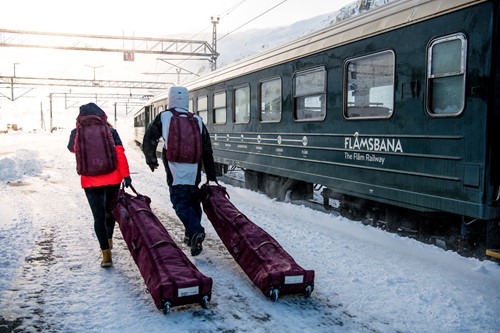 Flam snow train and baggage-Flam-Norway