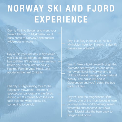 Norway ski and fjord experience-5 day itinerary-Ski Myrkdalen and Flam