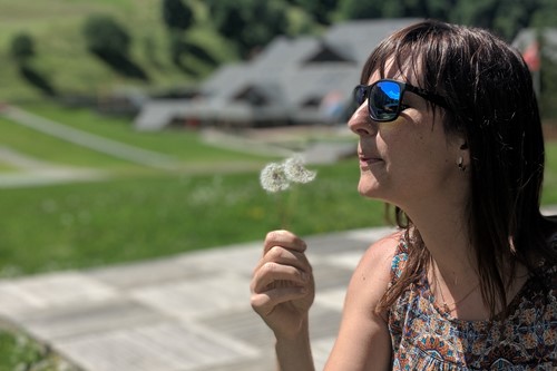 Blowing dandelions in Meribel-France
