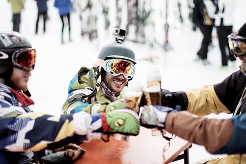 Madonna di Campiglio ski resort-Italy-beers on the mountain