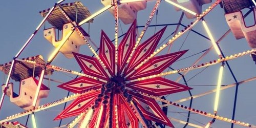 london ski show-vintage ferris wheel