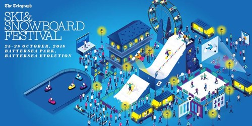 london ski show-animated ski festival banner