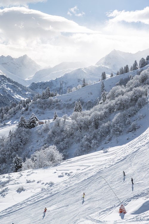 Meribel ski weekends Three Valleys wide slope mountain snow view