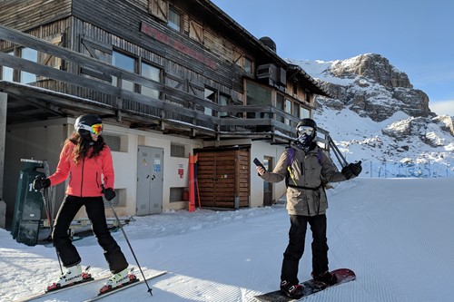 Skiing the first runs of the season