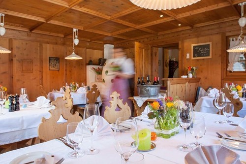 Sonnbichl Stube St Anton Restaurants traditional wood interiors