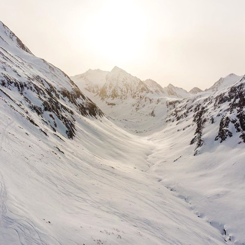 obergurgl sunset mountain view in snow