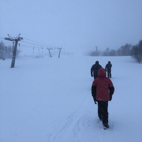 geilo snow view people walking on slopes
