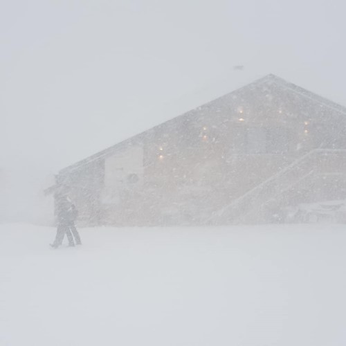 avoriaz snowstorm view of town