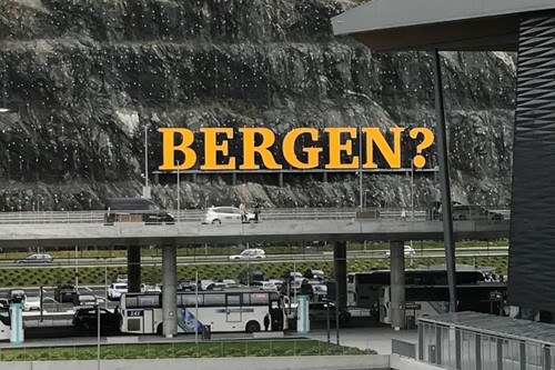 bergen airport sign