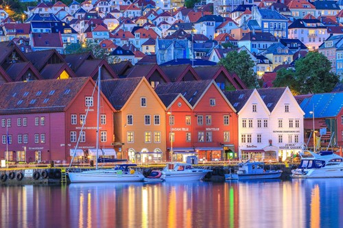 bergen colourful houses on the waterfront