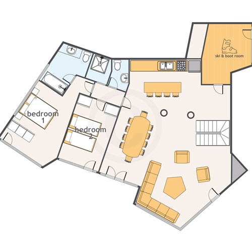 Chalet Renard Blanc - Ground Floor Plan