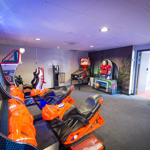 arcade games room at the Radisson Blu Mountain Resort Trysil
