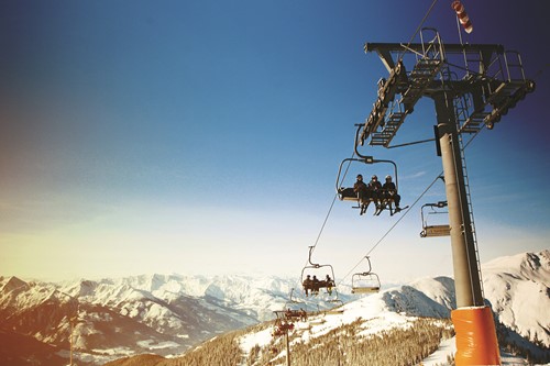 Zell am See ski weekends ski lift sun flare