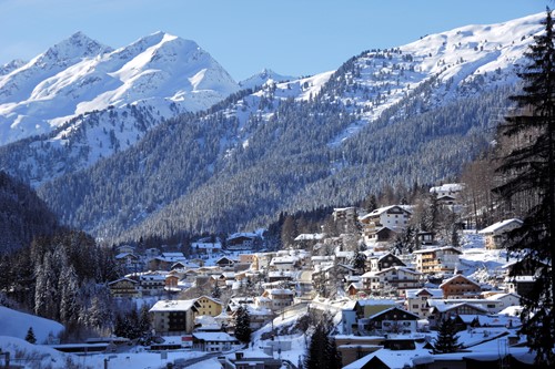 St Anton ski weekends town and mountains view