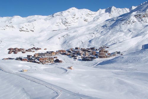 val thorens view of town from mountain