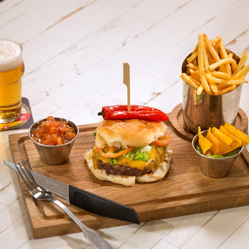 Burger at the Rocky Pop Hotel