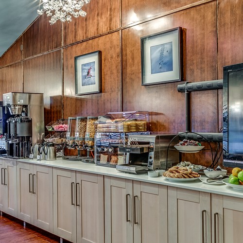 The Listel Hotel, continental breakfast buffet, ski accommodation in Canada