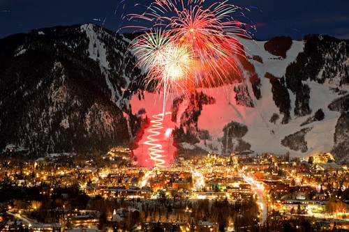 New Year's Eve Fireworks in the mountains