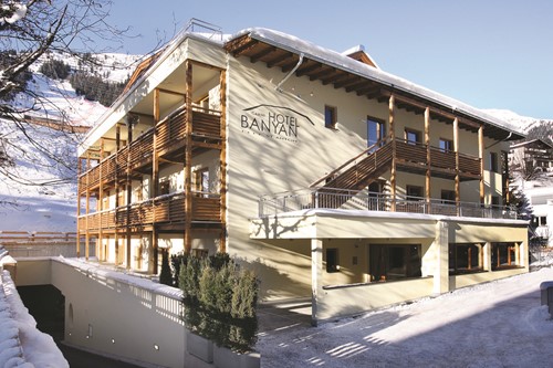 Hotel Banyan, ski accommodation in St Anton, Austria. Exterior view