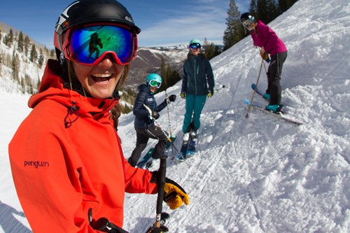 Aspen Snowmass USA Laughing on the piste