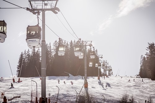 gondola and piste megeve