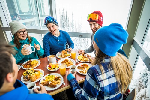 Fresh Tracks mountain breakfast piled plates