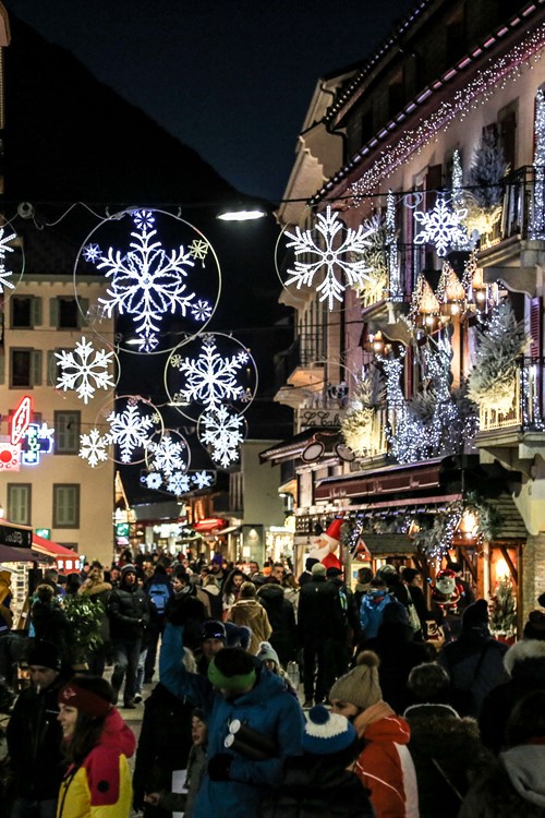 Chamonix ski weekends France Christmas town decorations
