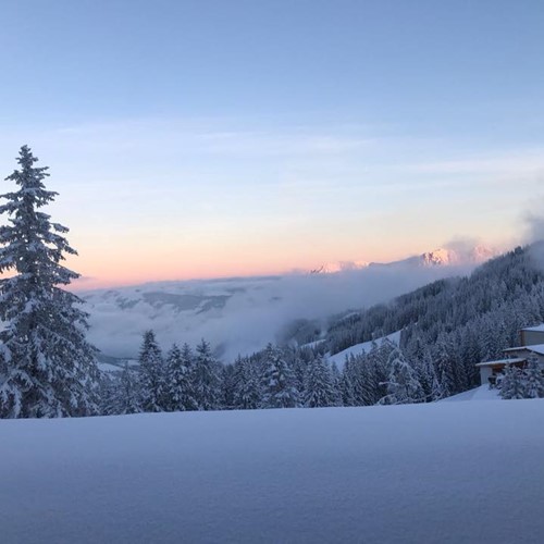 Kitzbuhel sunset snow