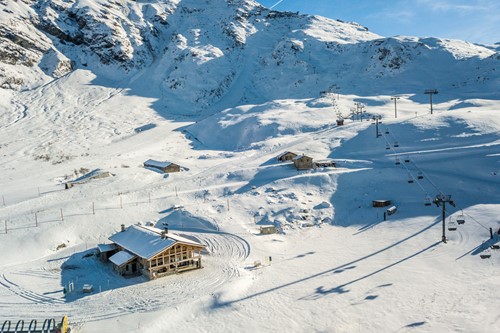 chalet des cascades drone view luxury ski chalet