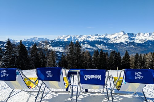 Lunch with a view, ski slope