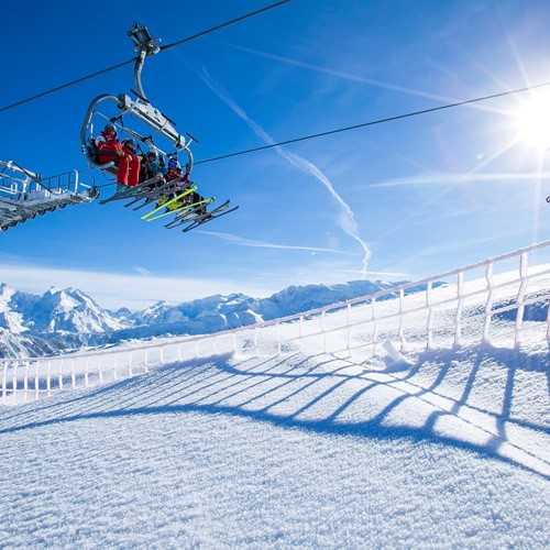 snow build up on chair lift in Courchevel