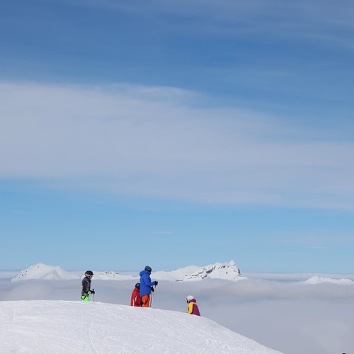 Blue skies in Avoriaz, France