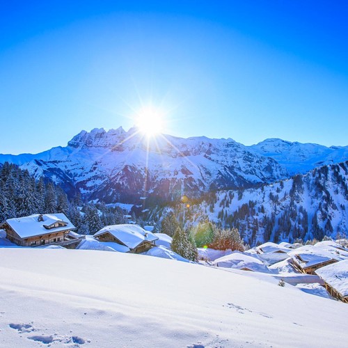 morzine avoriaz snowy sunrise