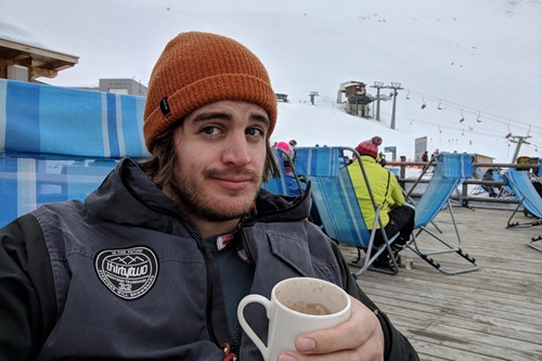 hot chocolate on rendl beach, st anton