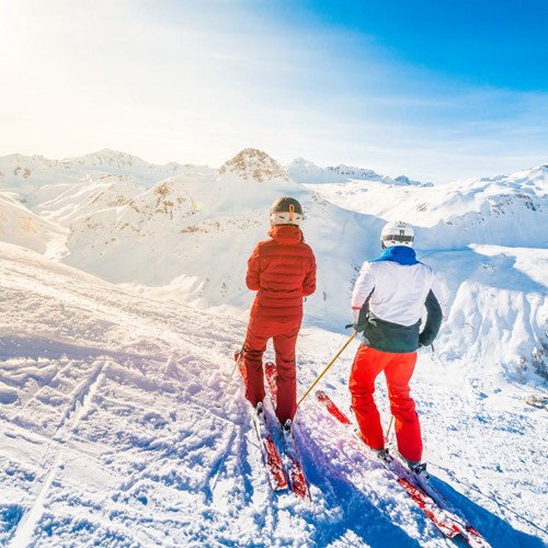 snowy skiing in Val d'Isere