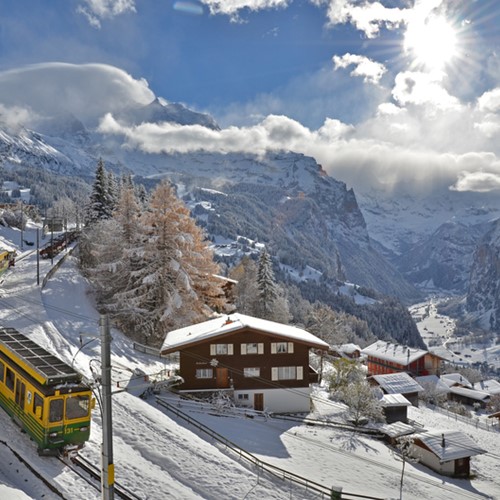 wengen train access station resort centre